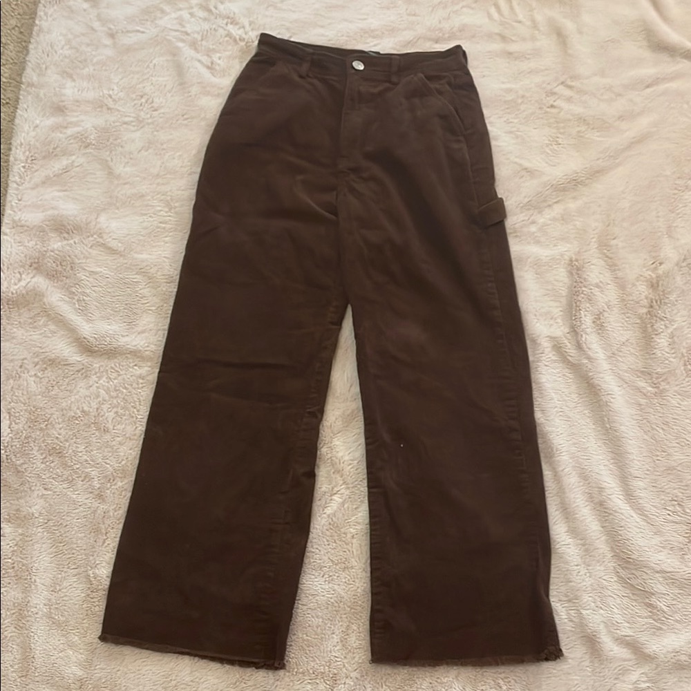 Women’s Brown Corduroy Baggy Cargo Pants